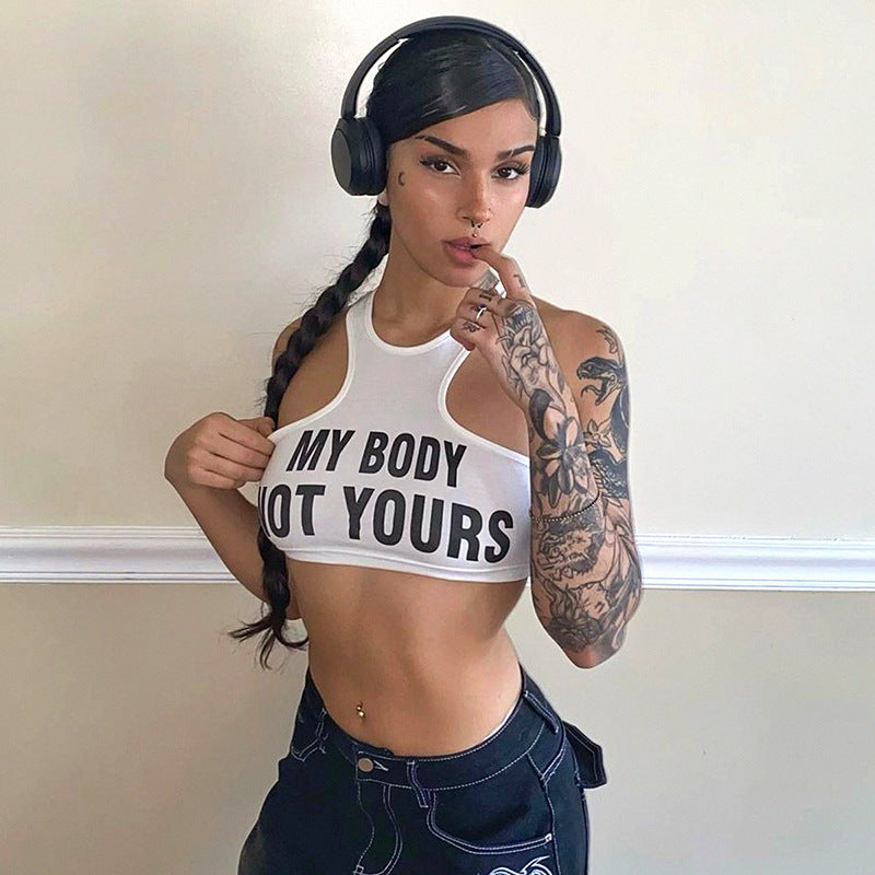 MB1008 Woman Graphic Crop Top