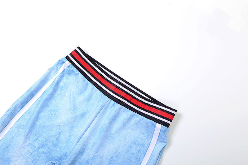 MB1526 Women's Sky Blue Acid Wash Velour 2 Piece Tracksuit