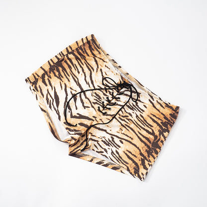 MB1030 Tiger Print High-Waist Shorts
