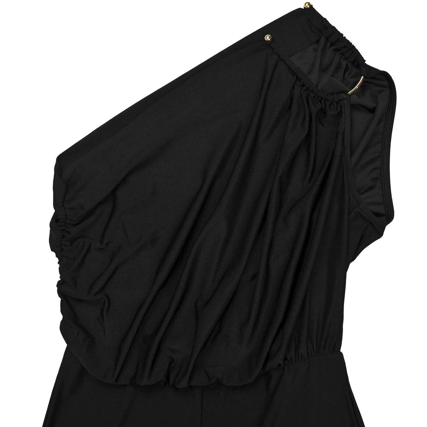 MB1616 One-Shoulder Satin Wide-Leg Jumpsuit