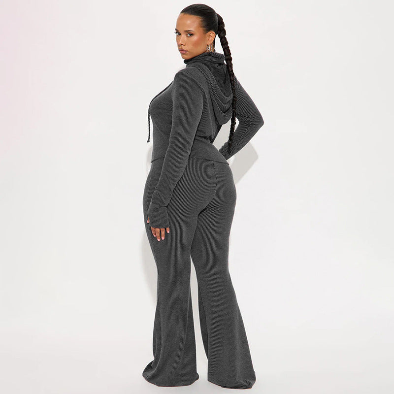 MB1097 Ribbed Two-Piece Set for Women