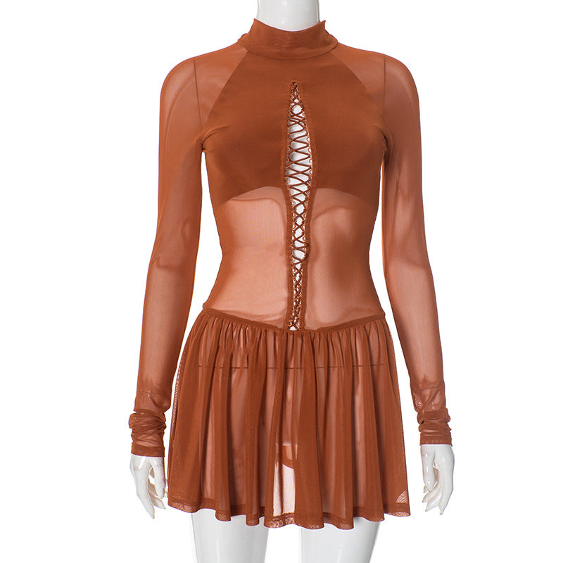 MB1019 Bodycon Party Dress with Flared Skirt for Women