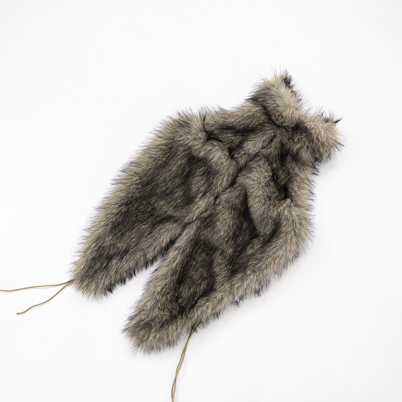 MB1058 Women's Clubwear Faux Fur Halter Neck Crop Top