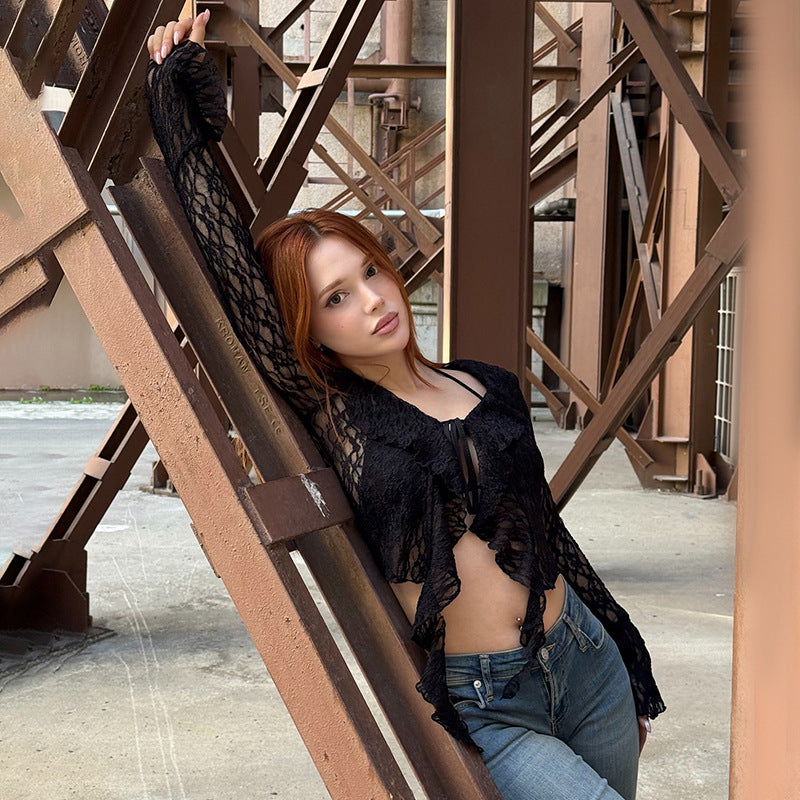 MB1439 Women's Bell Sleeve Lace Top