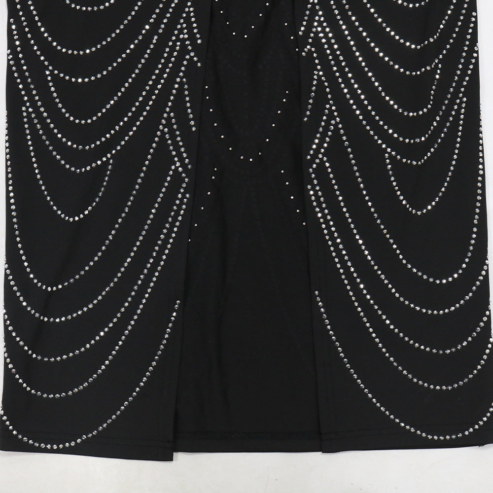 MB1212 Women's Rhinestone Beaded Evening Gown