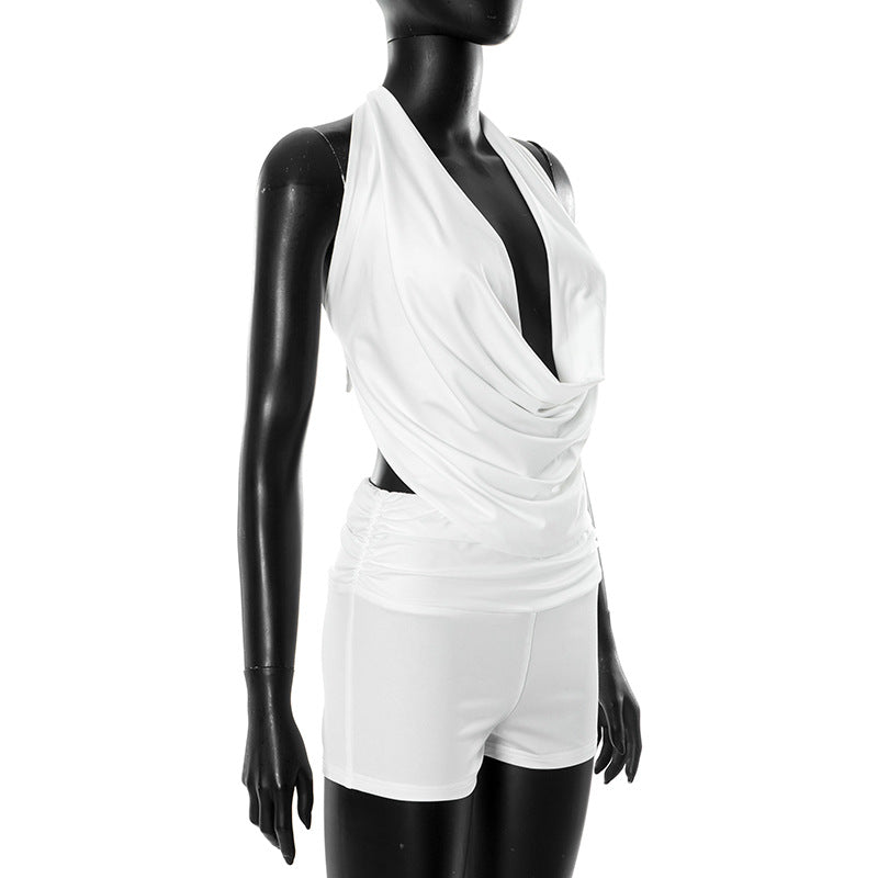 MB1015 Woman Sleeveless Top and Shorts Two-Piece Set