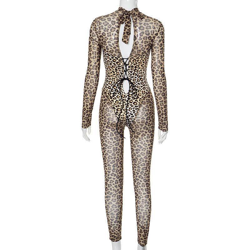 MB1016 Leopard Print Mesh Bodysuit