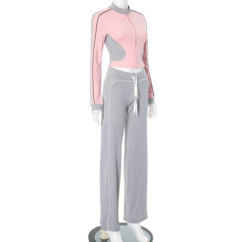 MB1014  Woman Color Block Tracksuit