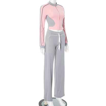 MB1014  Woman Color Block Tracksuit