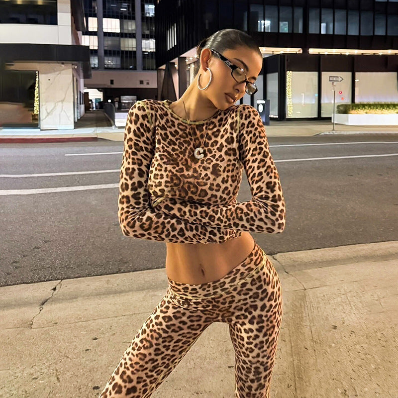 MB1424 Women's 2-Piece Set: Long Sleeve Crop Top & Capri Leggings