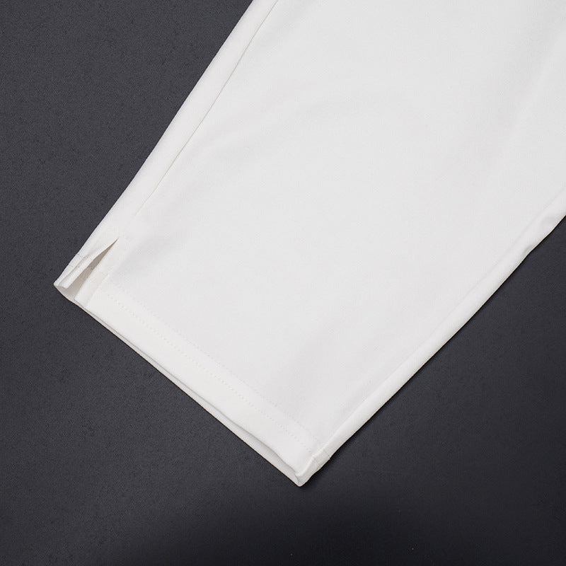 MB10130 Women's Crop Blazer & Capri Pants Two Piece Set