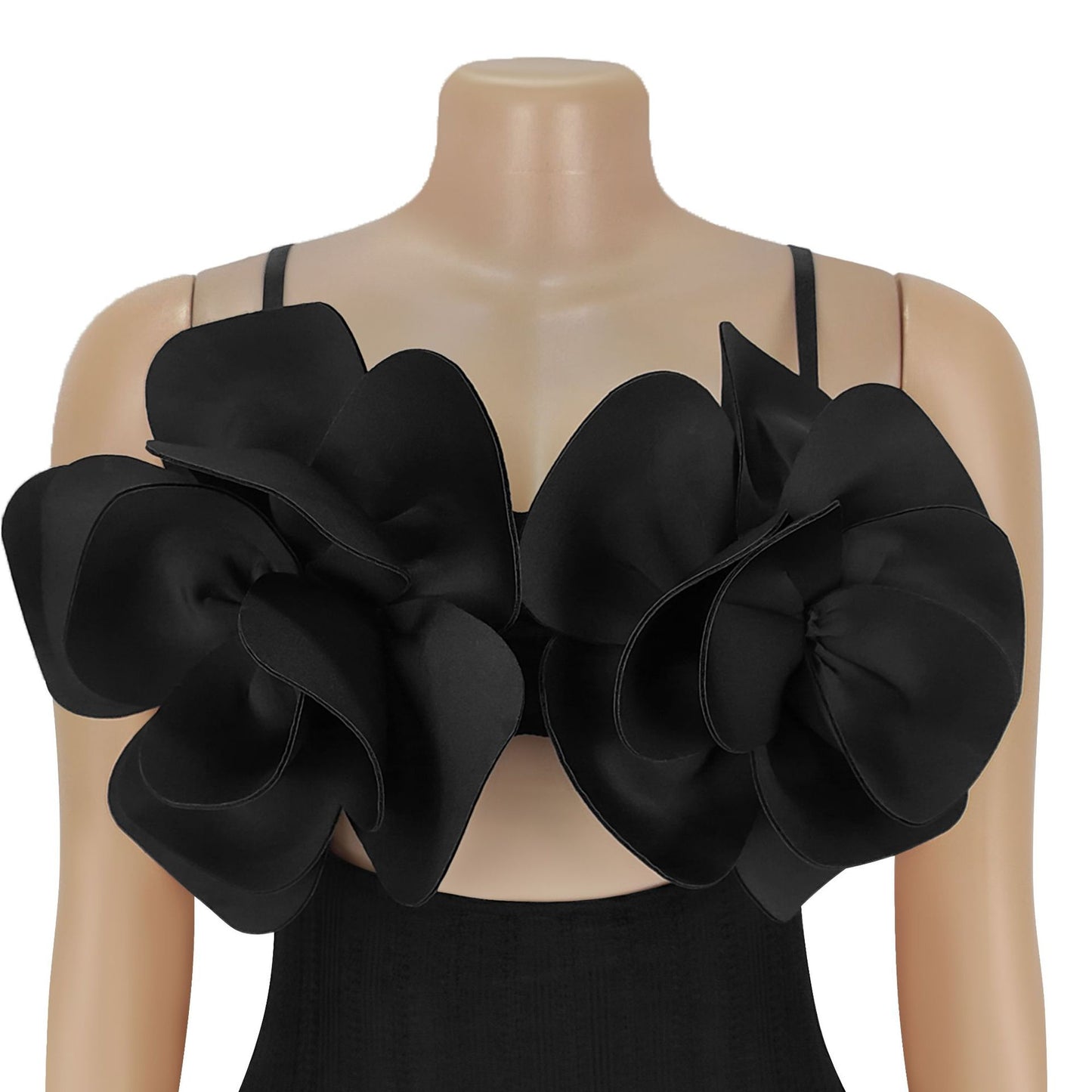 MB1627 Women's Spaghetti Strap Maxi Dress with 3D Floral