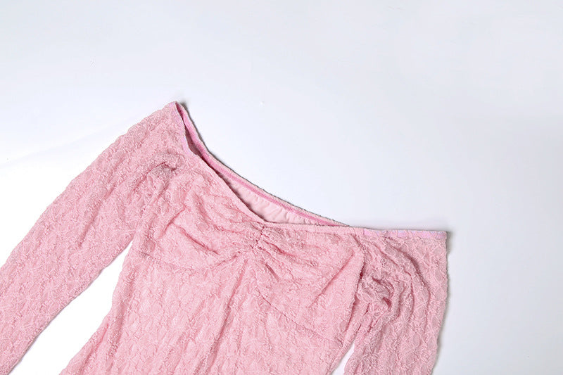 MB1135 Off-the-Shoulder Lace Mermaid Maxi Dress