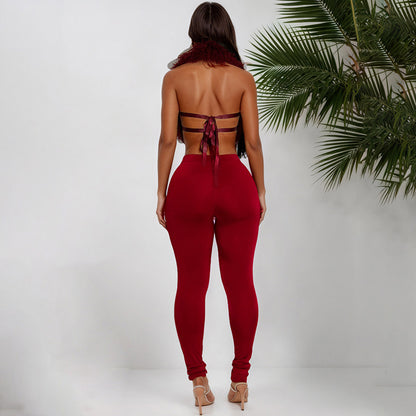 MB1017 Fuzzy Cropped Top and High Waisted Leggings Set