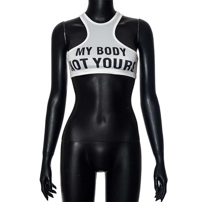 MB1008 Woman Graphic Crop Top