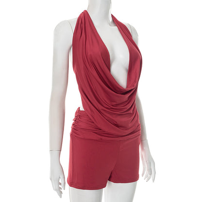 MB1015 Woman Sleeveless Top and Shorts Two-Piece Set