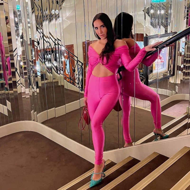 MB1304 V-neck High Waist Jumpsuit