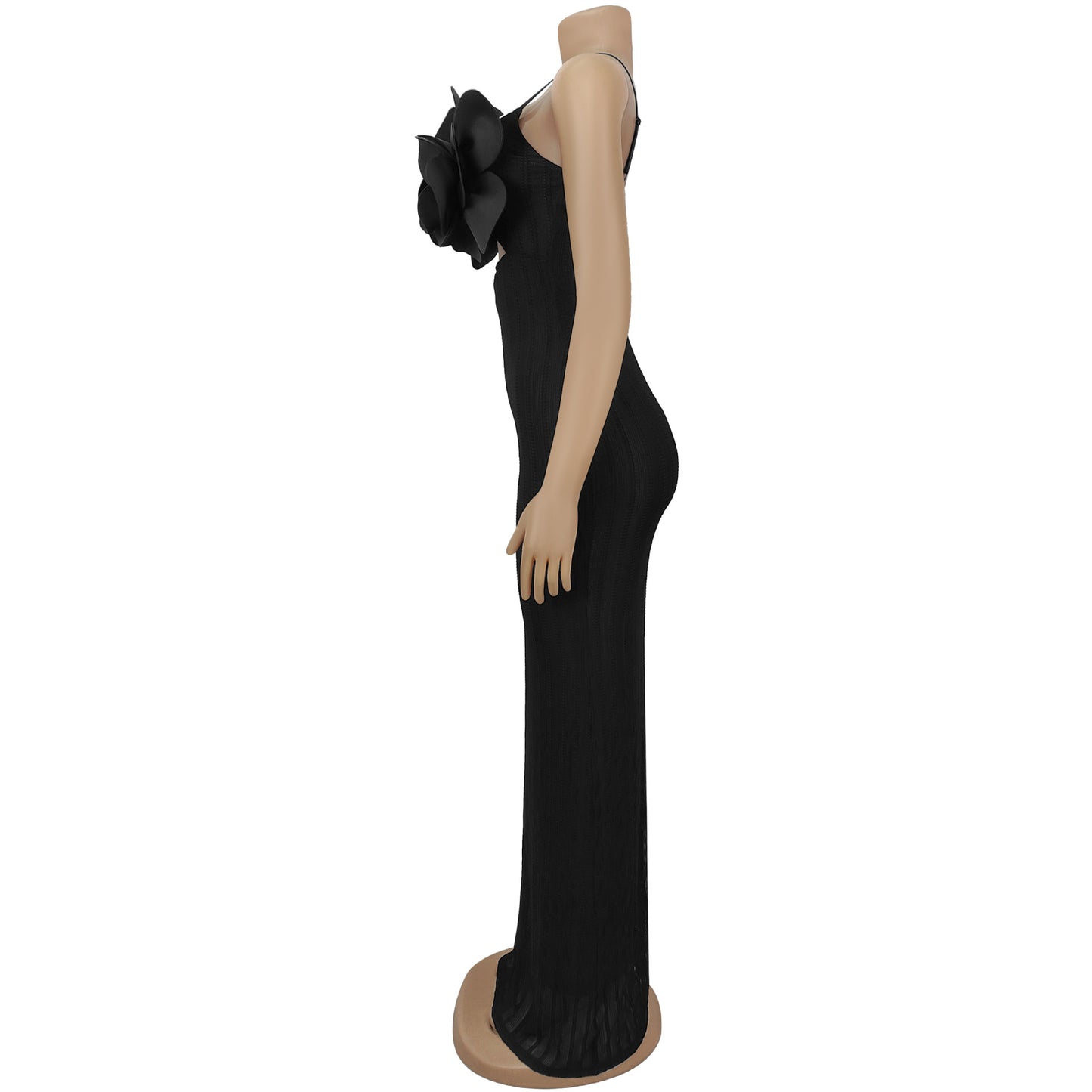 MB1627 Women's Spaghetti Strap Maxi Dress with 3D Floral