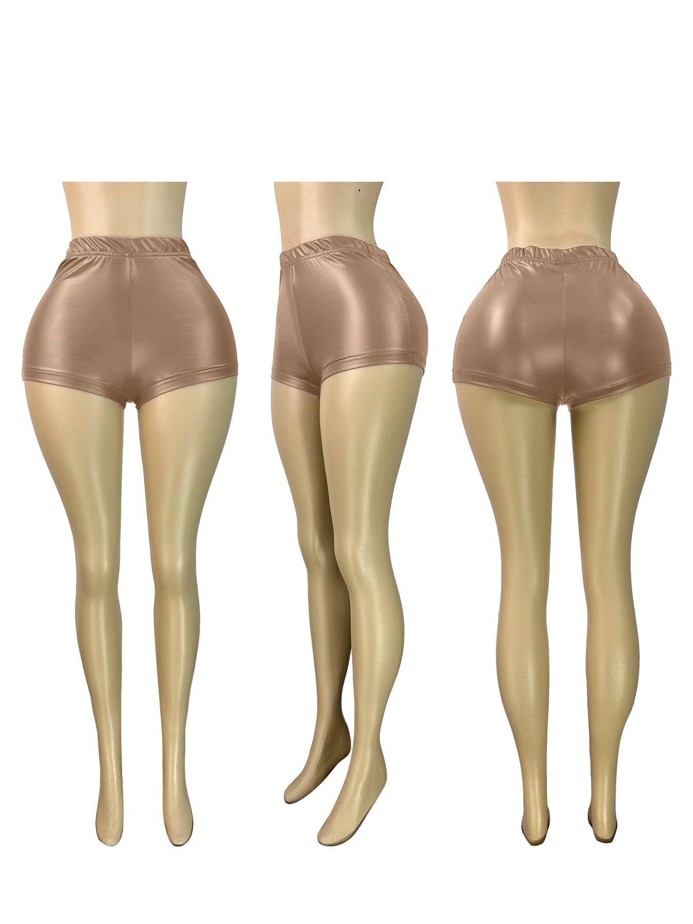 MB1723 Women’s Stretchy Leather Bodycon Booty Shorts