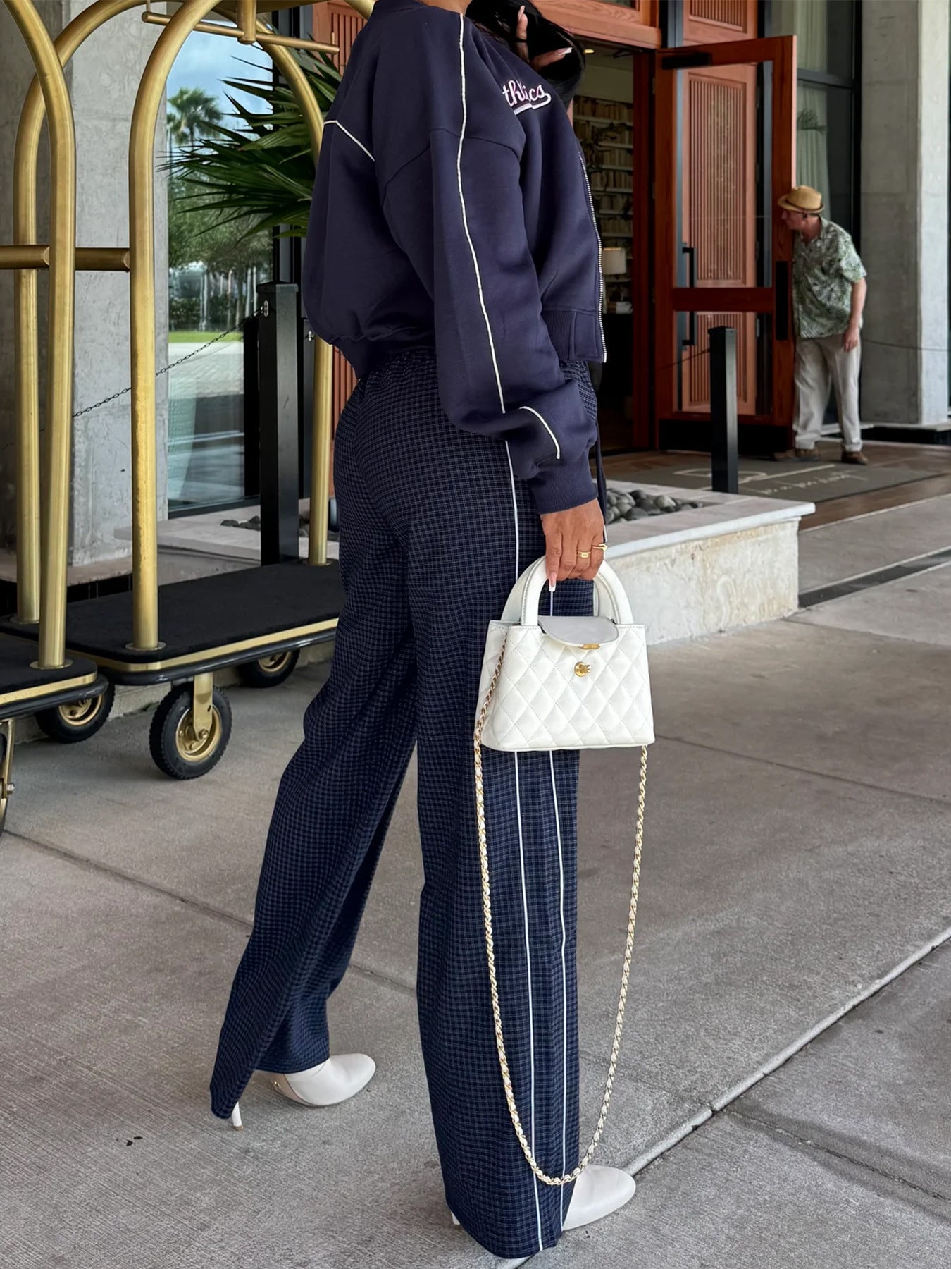 MB1706 Embroidered Cropped Baseball Jacket for Women