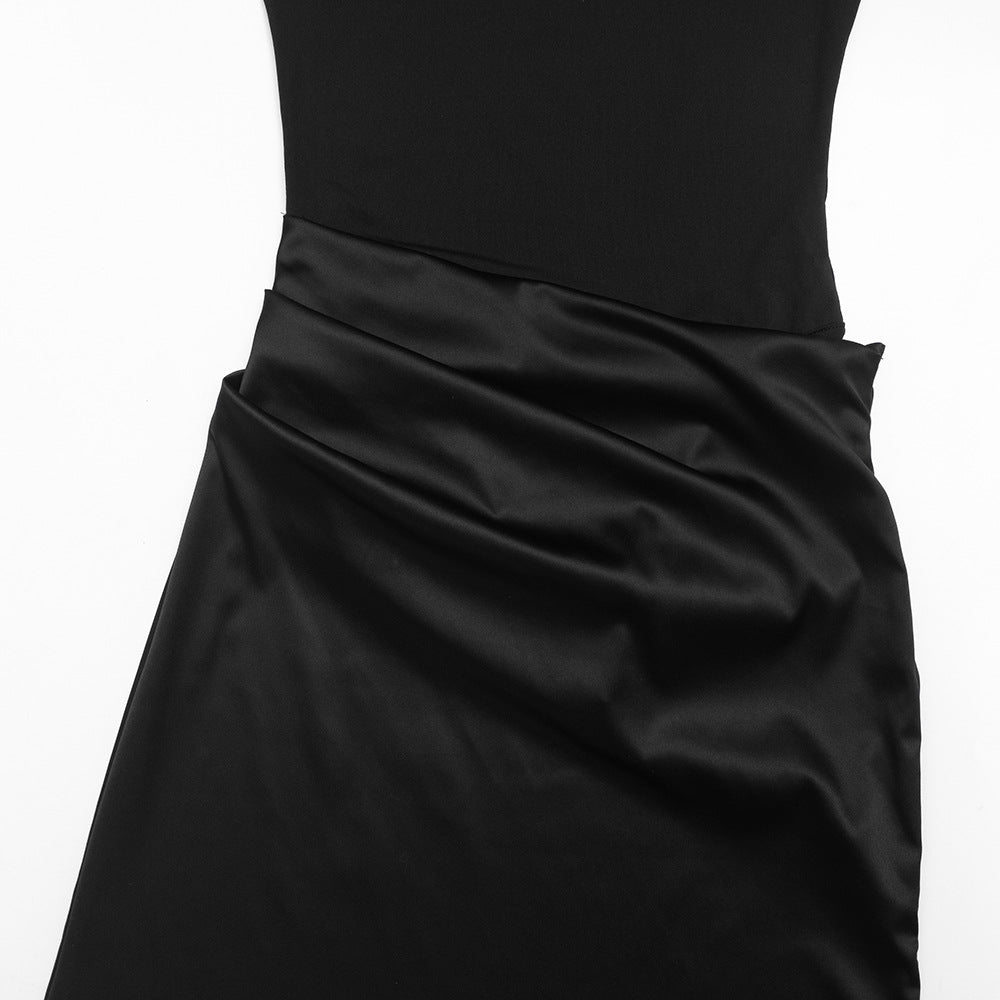 MB1314 Long Sleeve Round Neck Ruched Maxi Dress for Women