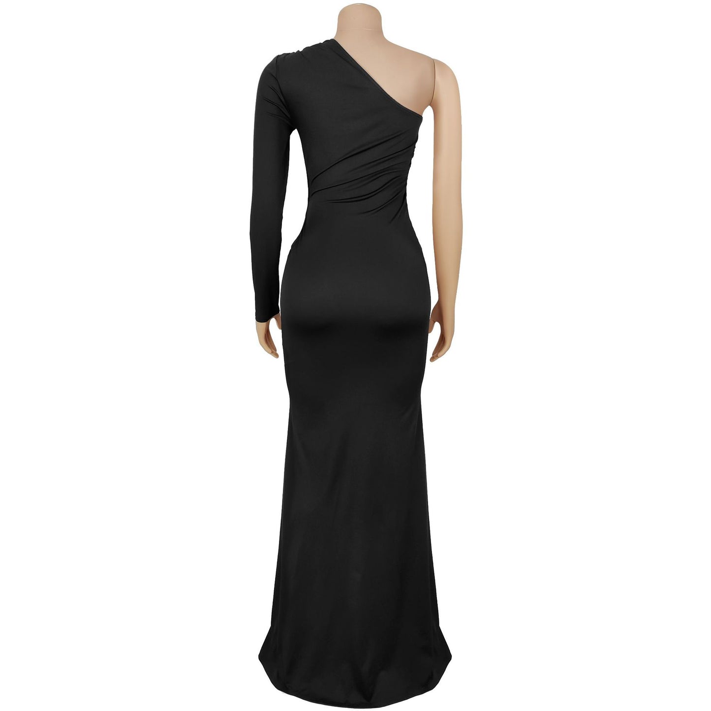 MB1628 Women's One Shoulder Long Sleeve Cut Out Maxi Dress