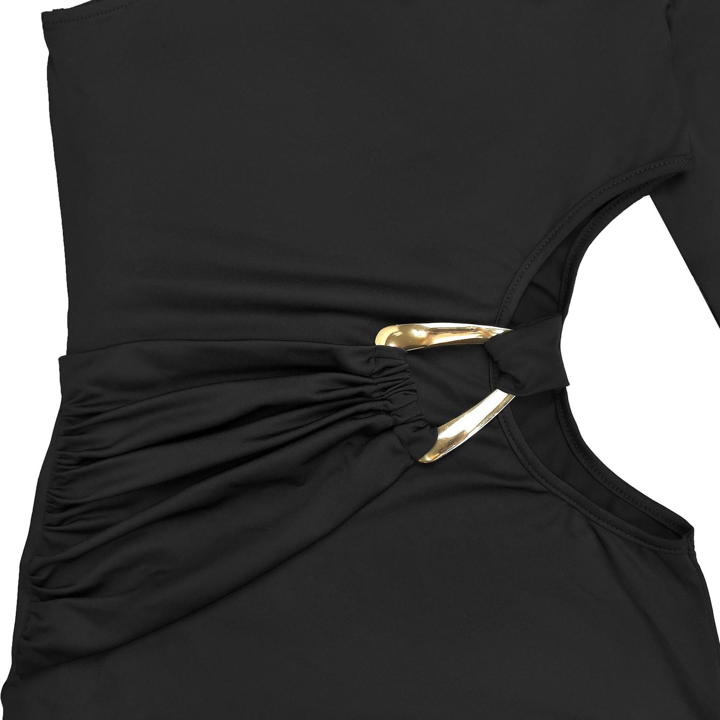 MB1628 Women's One Shoulder Long Sleeve Cut Out Maxi Dress