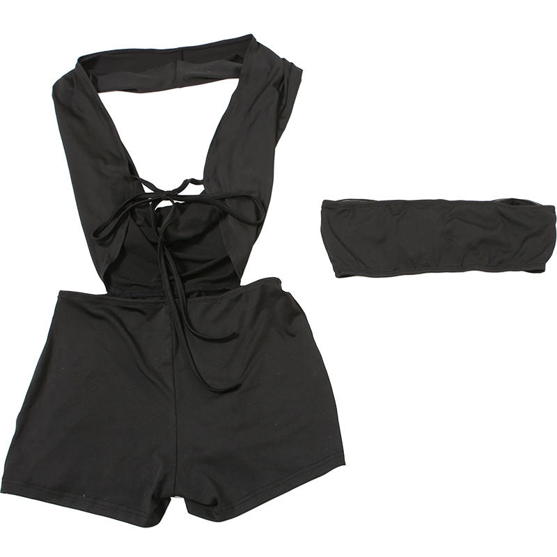 MB1503 Bodycon 2-Piece Set: Tube Top and Halter Romper