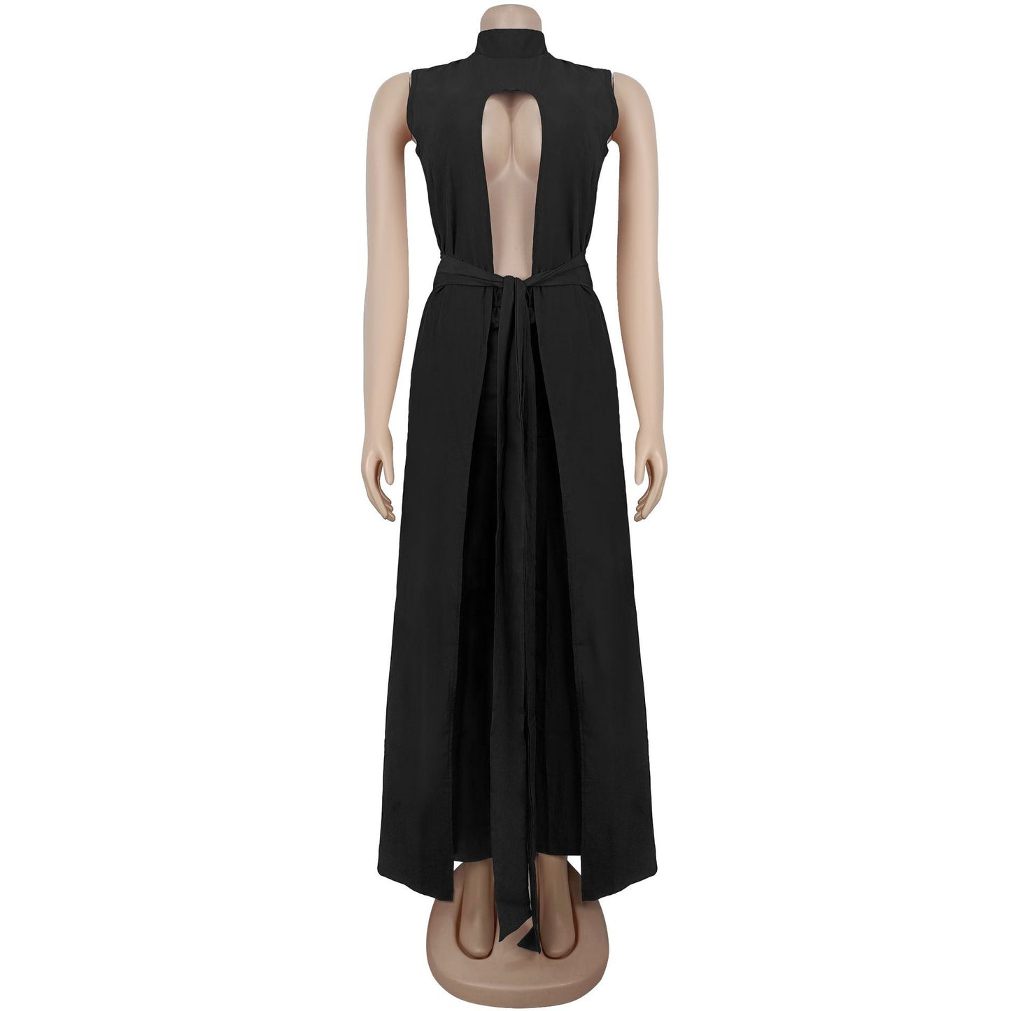 MB1609 Sleeveless High Neck 2-Piece Pants Set