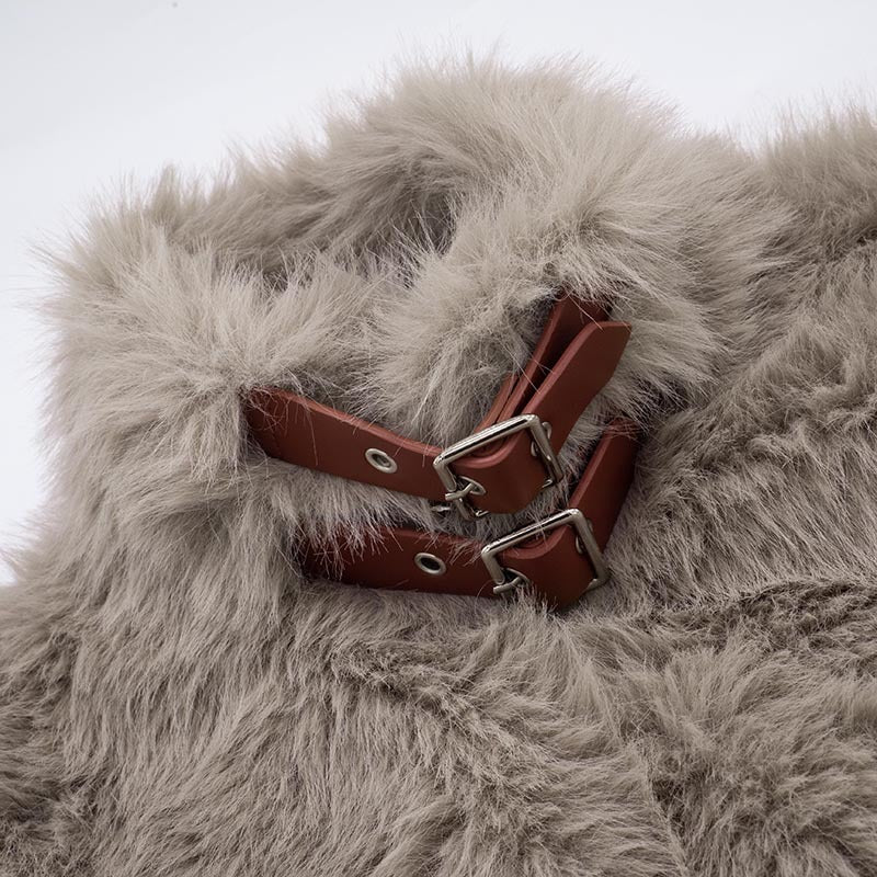 MB1064 Sleeveless Faux Fur Crop Top Women's Vest