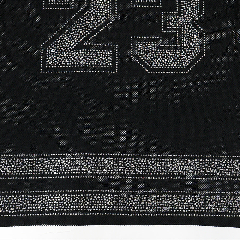 MB1205 Women's Mesh Rhinestone T-Shirt