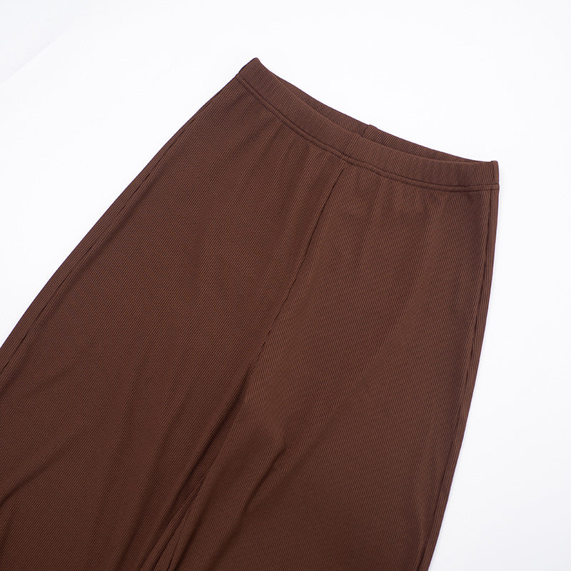 MB1049 Cape Sleeve Ribbed Knit Two-Piece Set