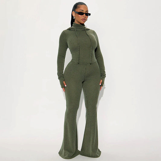 MB1097 Ribbed Two-Piece Set for Women