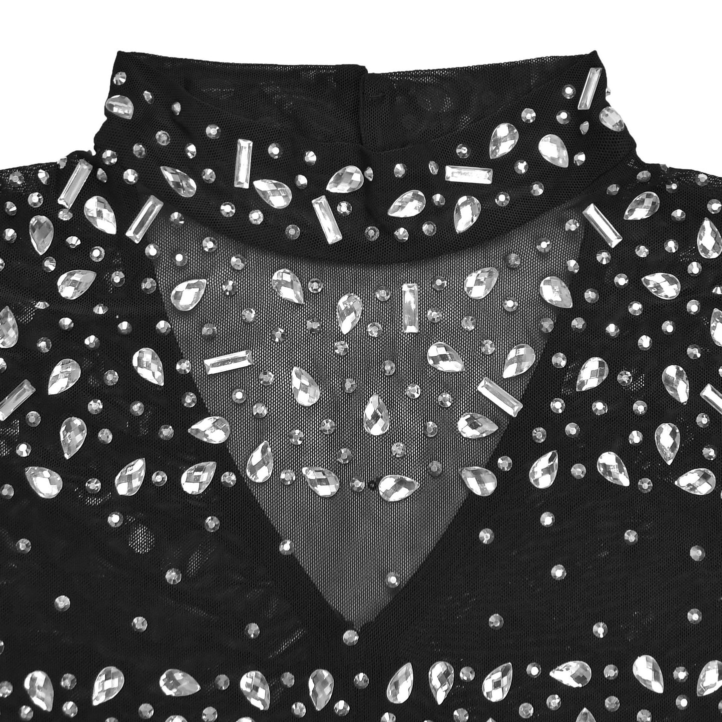 MB1622 Women's Sheer Mesh Rhinestone Bodycon Dress