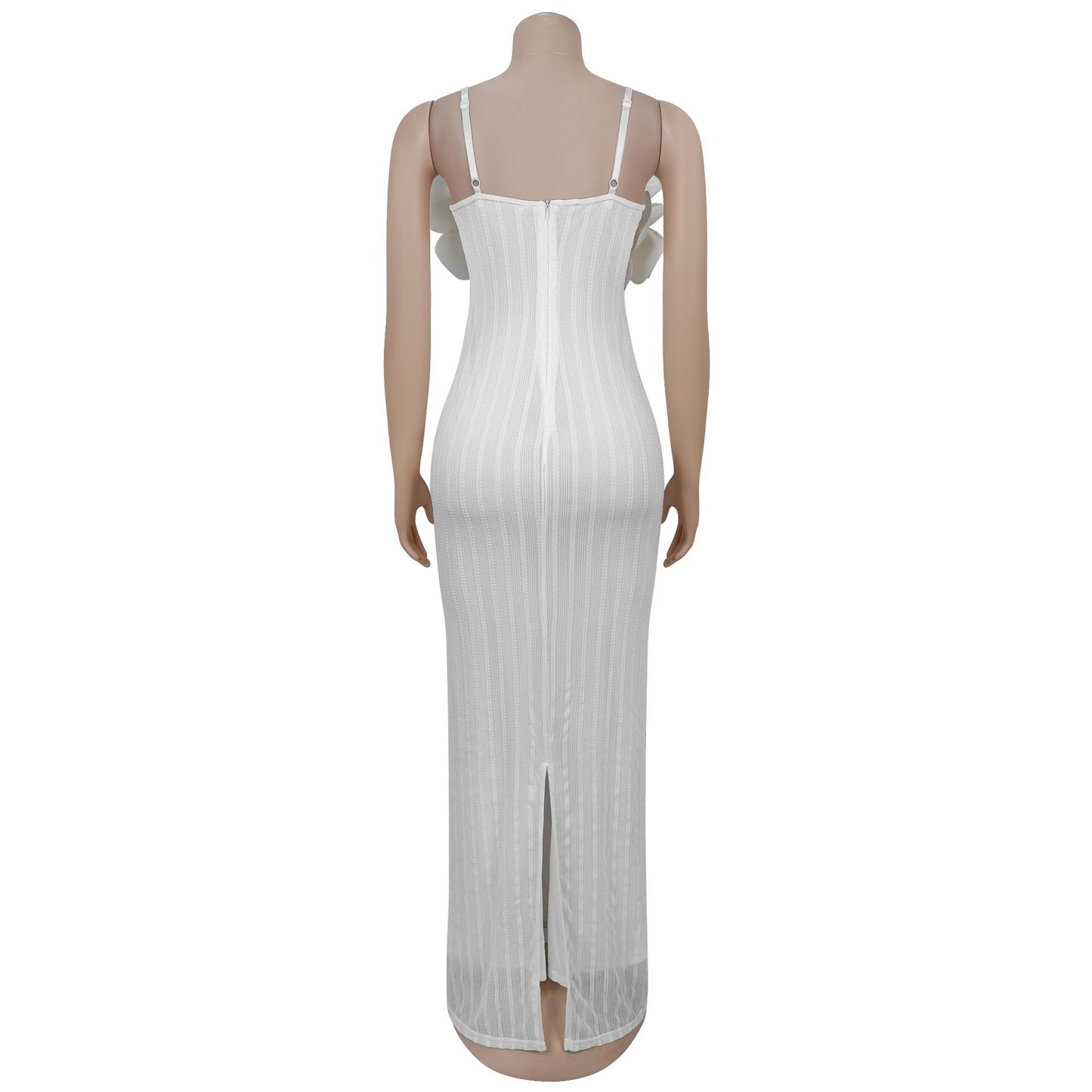 MB1627 Women's Spaghetti Strap Maxi Dress with 3D Floral