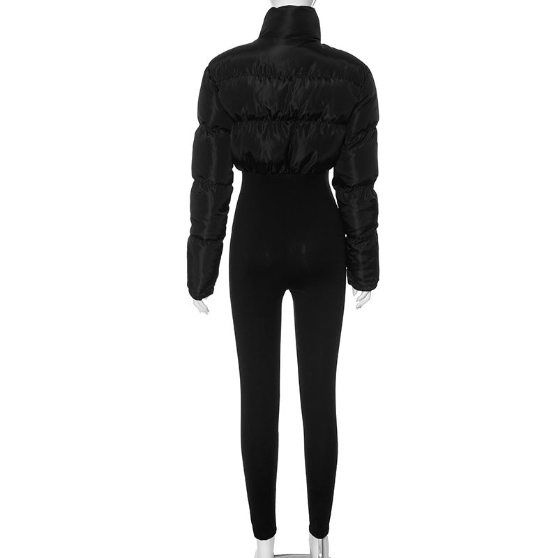 MB1073 Puffer Jumpsuit with Stretchy Leggings for Women