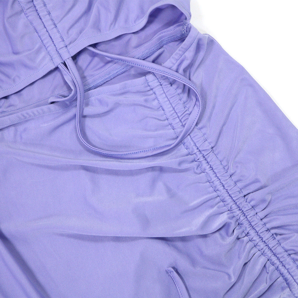 MB1218 Off-The-Shoulder Ruffle Cut-Out Midi Dress