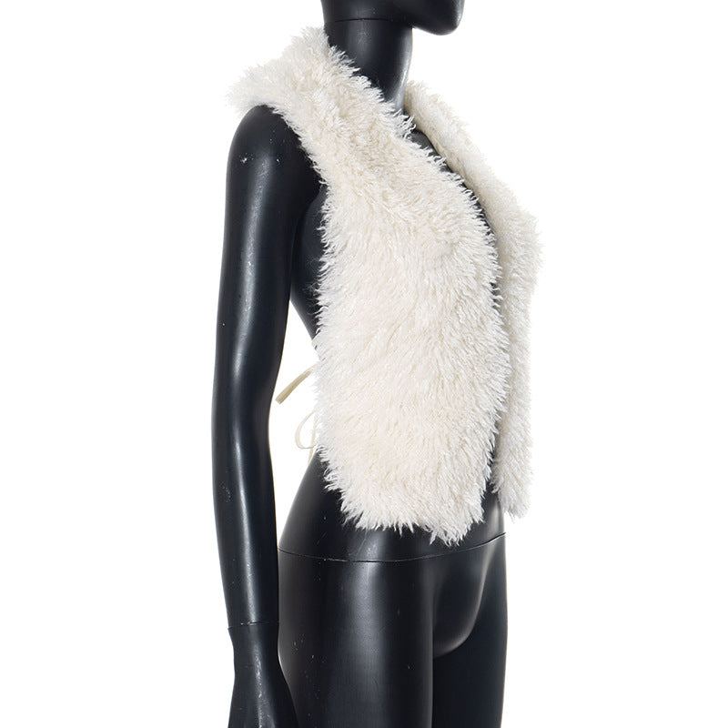 MB1059  Women's Backless Fur Vest
