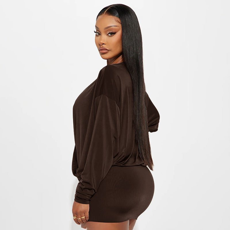 MB1037 Deep V-Neck Bodycon Mini Dress for Women