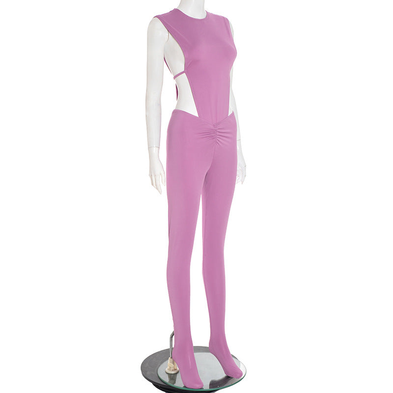 MB1056 Women's Two Piece Set Side CutOut Bodysuit & Leggings