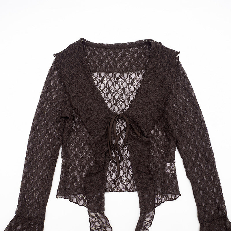 MB1439 Women's Bell Sleeve Lace Top