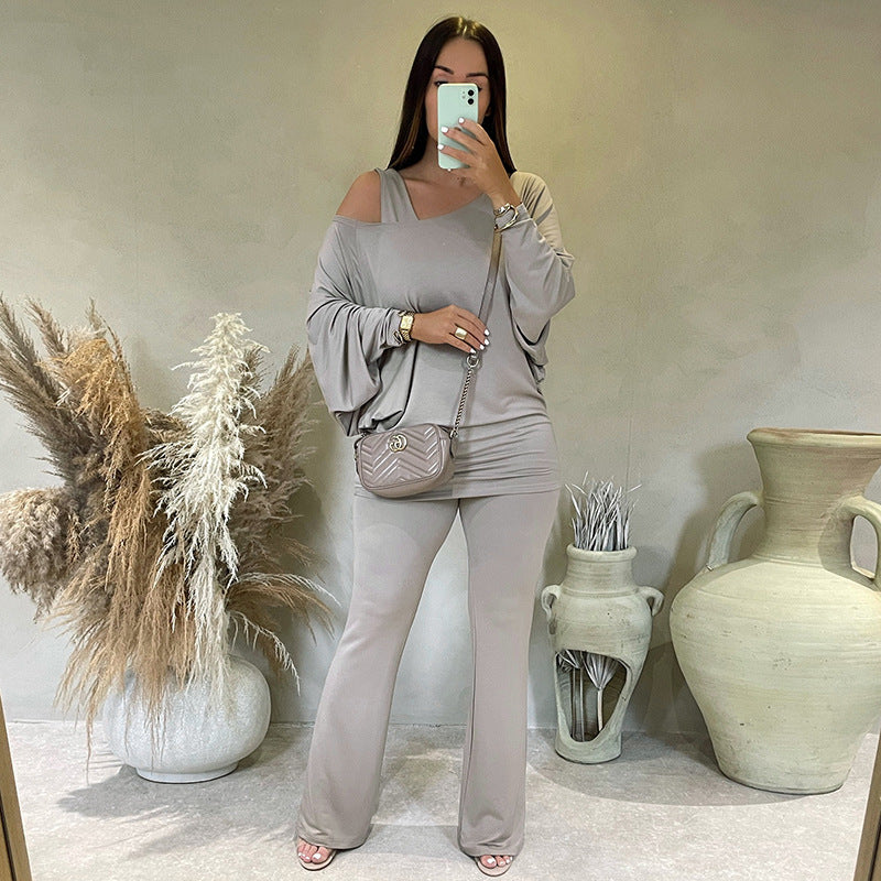 MB1095 Women's Oversized Top & Wide-Leg Pants Lounge Set