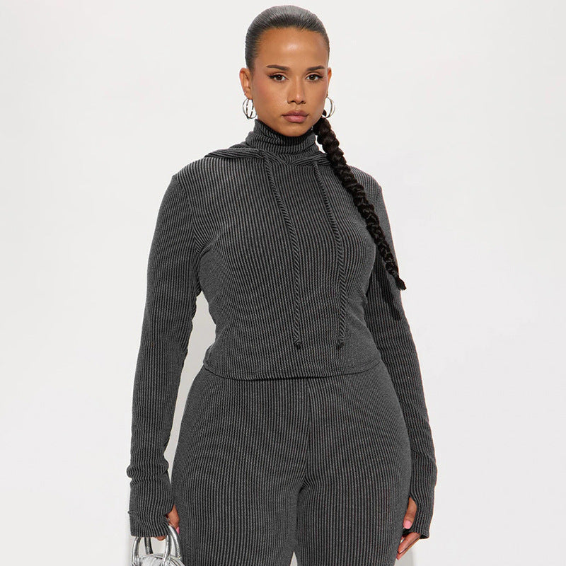 MB1097 Ribbed Two-Piece Set for Women