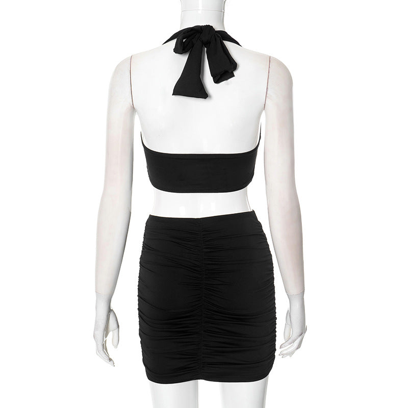 MB1011 Crop Top and Mini Skirt Two Piece Set