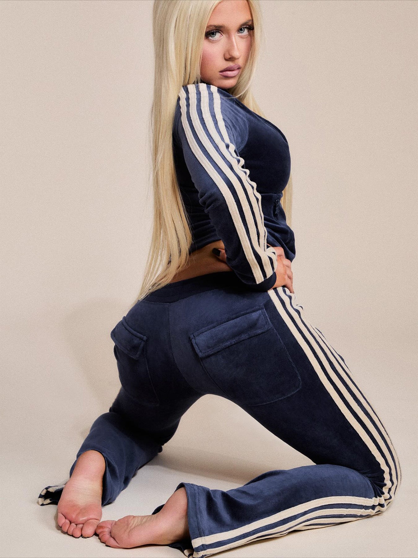 MB1716 Women’s Track Suit Set with Stripes