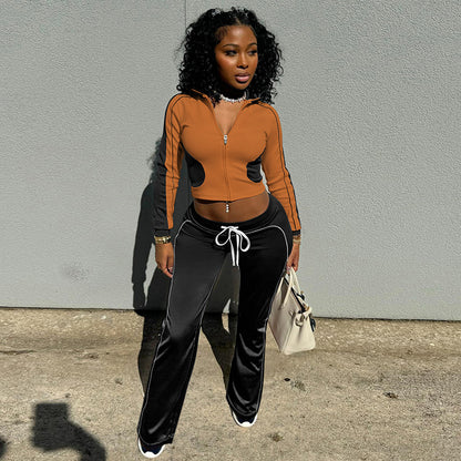 MB1014  Woman Color Block Tracksuit