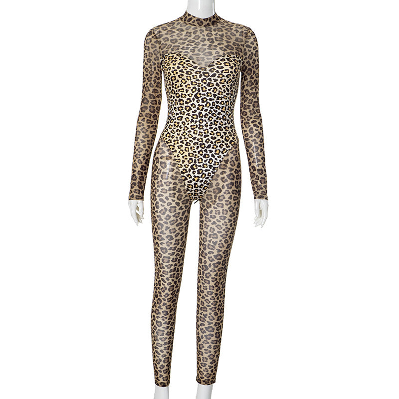 MB1016 Leopard Print Mesh Bodysuit