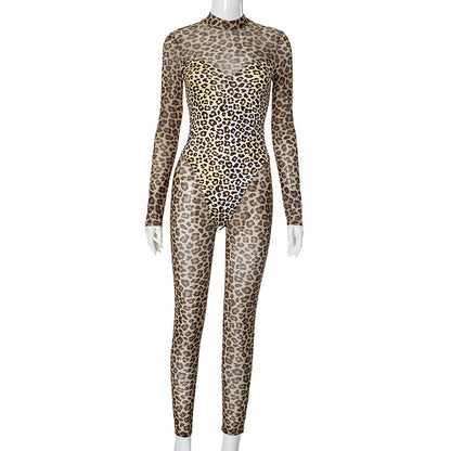 MB1016 Leopard Print Mesh Bodysuit