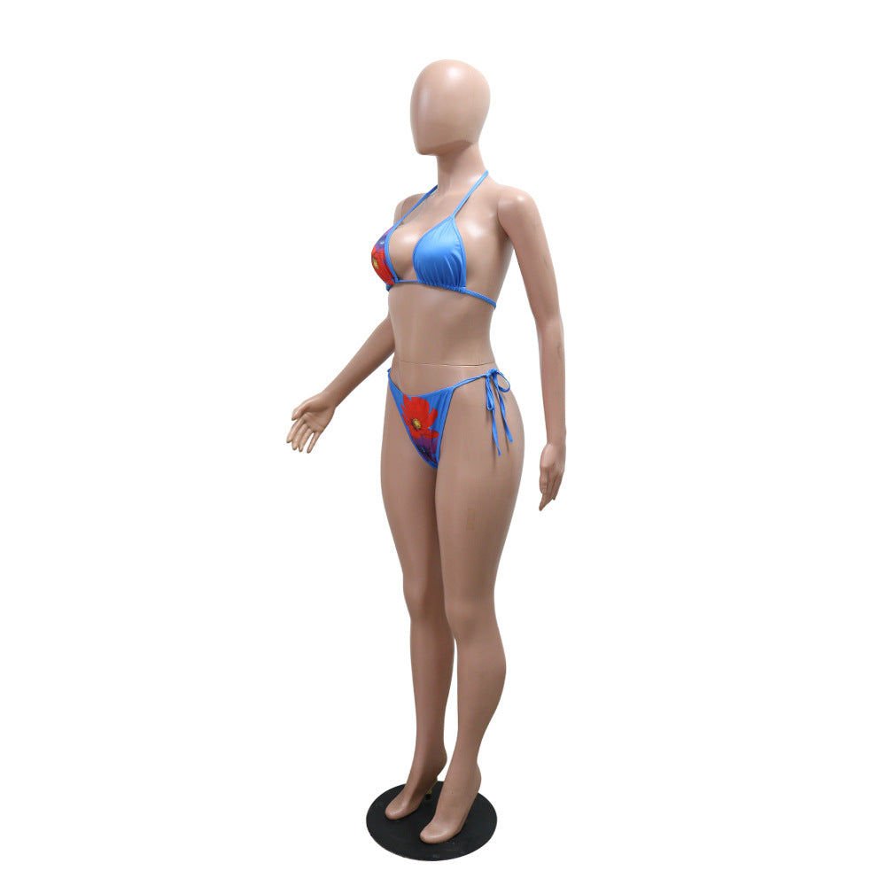 MB1223 Floral Print Three Piece Bikini Set