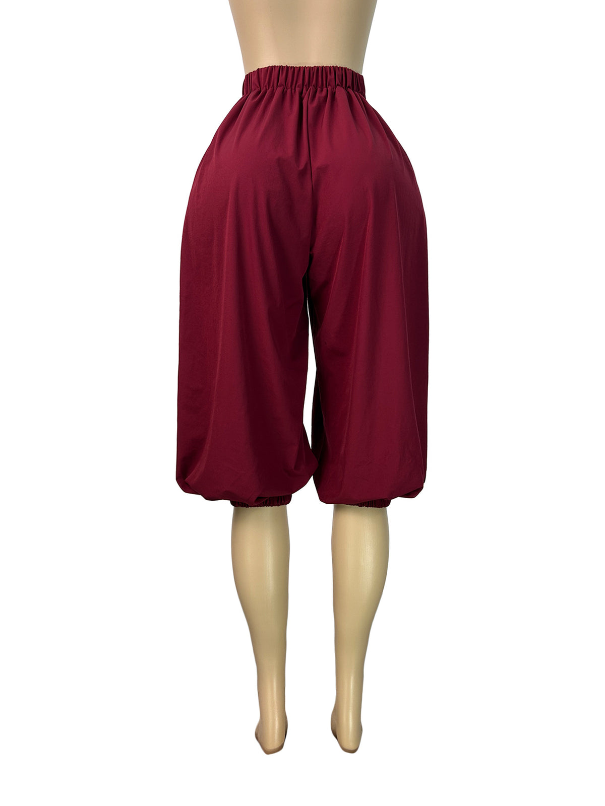 MB1737 High‑Waist Loose Lantern Harem Capri Cropped Pants